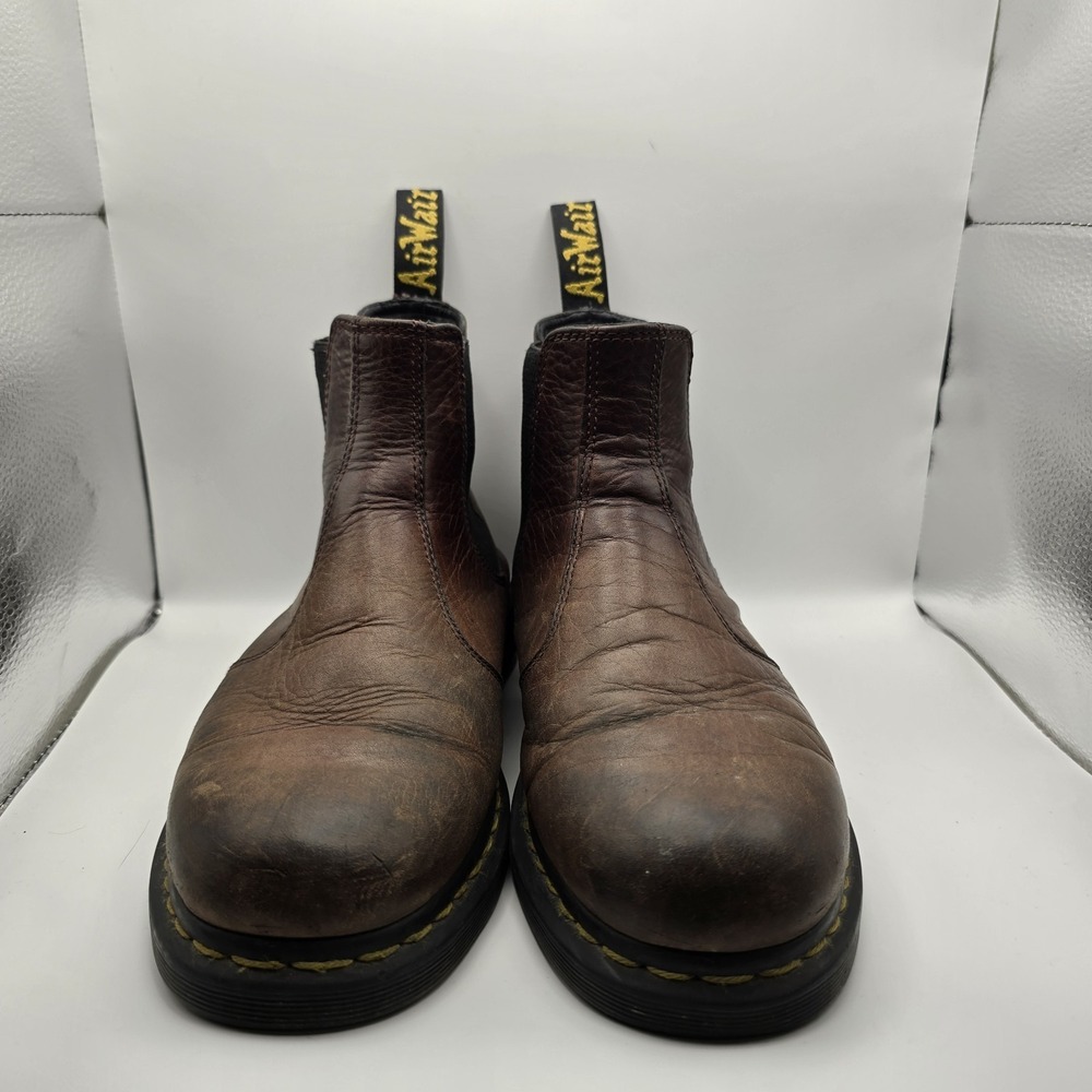 Dr Martens 2976 Leather Chelsea Boots Brown Slip On Mens US 10 UK 9